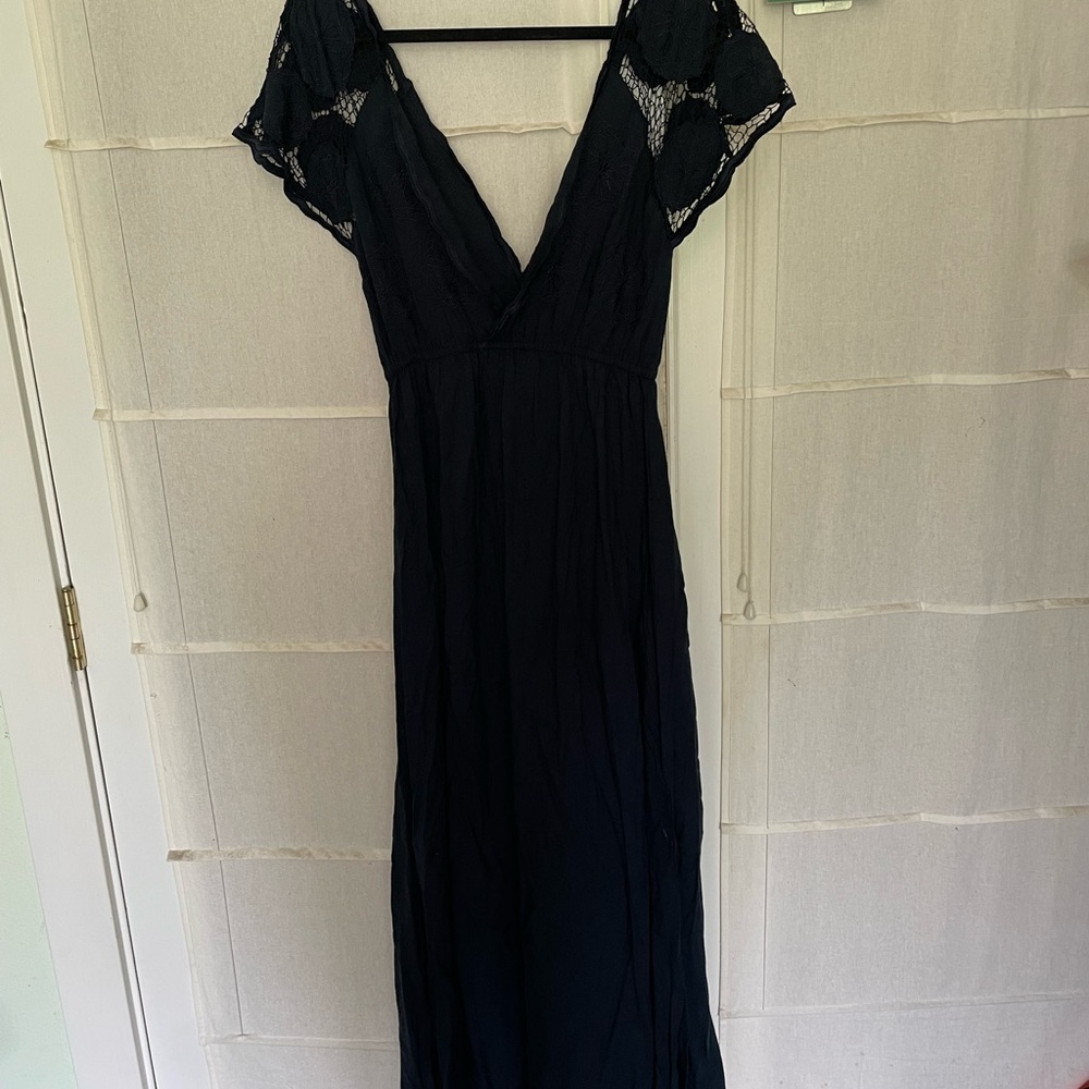 Boho Cleobella Navy Blue Lace Maxi Women’s Dress S NWT